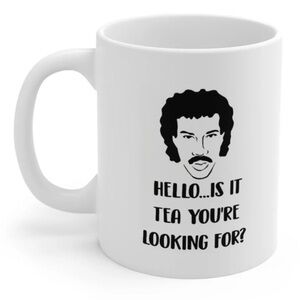 Lionel Ritchie “Hello…” White Mug with Humorous Print